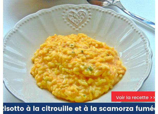 Risotto à la citrouille et à la scamorza fumée